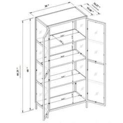 60" Crystal Cove Glass Cabinet Black - Threshold™ Designed With Studio McGee -Threshold Designed W/Studio Mcgee GUEST 077c9530 b6e5 4ff2 8a6c 21b25ae09cb5