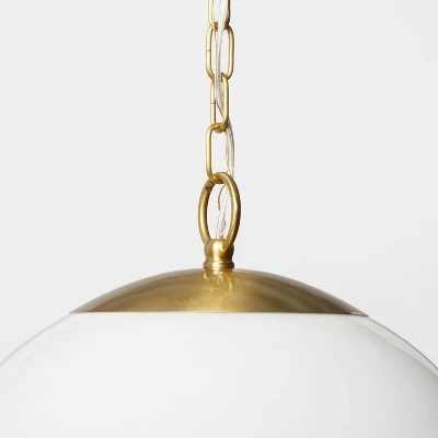 Milk Glass Ceiling Pendant Brass - Threshold™ Designed With Studio McGee 6 Milk Glass Ceiling Pendant Brass - Threshold™ Designed With Studio McGee - Image 4