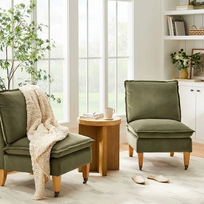 Talbert Pillow Top Slipper Chair With Casters - Threshold™ Designed With Studio McGee 3 Talbert Pillow Top Slipper Chair With Casters - Threshold™ Designed With Studio McGee