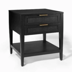 East Bluff 2 Drawers Woven Accent Table Black - Threshold™ Designed With Studio McGee -Threshold Designed W/Studio Mcgee GUEST 29905b41 0976 4ad7 8c10 41d4cef772fa