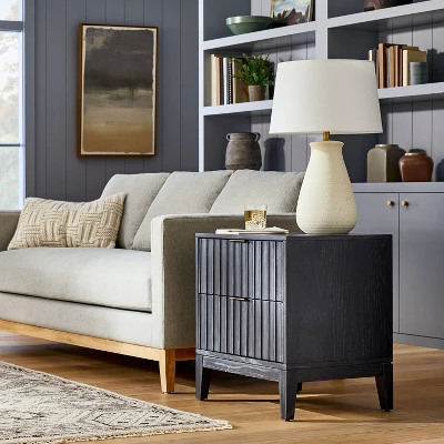 Thousand Oaks Wood Scalloped End Table With Drawers - Threshold™ Designed With Studio McGee 3 Thousand Oaks Wood Scalloped End Table With Drawers - Threshold™ Designed With Studio McGee