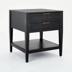 East Bluff 2 Drawers Woven Accent Table Black - Threshold™ Designed With Studio McGee -Threshold Designed W/Studio Mcgee GUEST 52fed250 d753 4005 9d7b 39d23590a57b