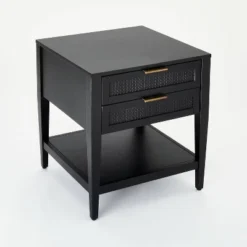 East Bluff 2 Drawers Woven Accent Table Black - Threshold™ Designed With Studio McGee -Threshold Designed W/Studio Mcgee GUEST 575de8be 7e88 4543 b84c fdce79d39cf3