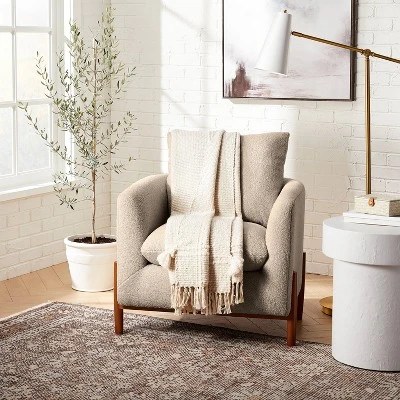 Elroy Faux Shearling Accent Chair With Wood Legs - Threshold™ Designed With Studio McGee 3 Elroy Faux Shearling Accent Chair With Wood Legs - Threshold™ Designed With Studio McGee