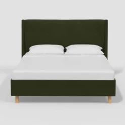 Encino Wingback Platform Bed In Dry Velvet - Threshold™ Designed With Studio McGee