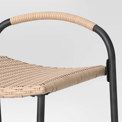 Popperton 2pk Arched Wicker Bar Height Patio Chairs, Outdoor Furniture - Black - Threshold™ Designed With Studio McGee 6 Popperton 2pk Arched Wicker Bar Height Patio Chairs, Outdoor Furniture - Black - Threshold™ Designed With Studio McGee - Image 4