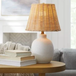 Ceramic Table Lamp With Rattan Shade White - Threshold™ Designed With Studio McGee 10 Ceramic Table Lamp With Rattan Shade White - Threshold™ Designed With Studio McGee -Threshold Designed W/Studio Mcgee GUEST 7a105625 f908 466c 83d0 ecb039820c0c