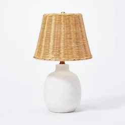 Ceramic Table Lamp With Rattan Shade White - Threshold™ Designed With Studio McGee 14 Ceramic Table Lamp With Rattan Shade White - Threshold™ Designed With Studio McGee -Threshold Designed W/Studio Mcgee GUEST 7c37d6ba 32d0 47e1 9109 cb8f939826e1