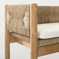 Elden Wood Bench With Woven Back And Loose Cushion Seat - Threshold™ Designed With Studio McGee -Threshold Designed W/Studio Mcgee GUEST 80c860d6 fb10 4439 978d 5bcb29b2d57b