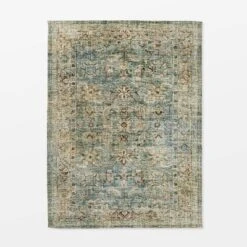 Ledges Digital Floral Print Distressed Persian Rug Green - Threshold™ Designed By Studio McGee -Threshold Designed W/Studio Mcgee GUEST 84a386af cea9 4c59 bb82 24750b5519b8