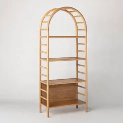 72" Holladay Curved Wooden Bookcase - Threshold™ Designed With Studio McGee -Threshold Designed W/Studio Mcgee GUEST 84aacca0 2437 4d03 8b04 6e3f30c27fb1