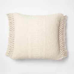 Textural Woven Throw Pillow With Trims Cream - Threshold™ Designed With Studio McGee -Threshold Designed W/Studio Mcgee GUEST 92df40e6 0e86 46bf 8645 fd272a7fa838