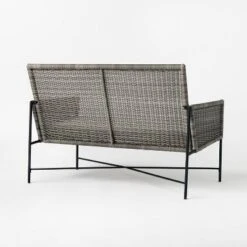 Wicker & Metal X Frame Patio Loveseat - Gray - Threshold™ Designed With Studio McGee -Threshold Designed W/Studio Mcgee GUEST a007800d 2bb8 49be 8c3b 00a66dcf20a9