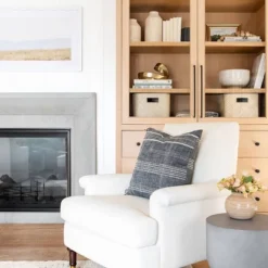 Mercer Rolled Upholstered Arm Chair With Casters Cream - Threshold™ Designed With Studio McGee -Threshold Designed W/Studio Mcgee GUEST ae5dadb5 a93e 4e44 a1be e214b80dc4bd