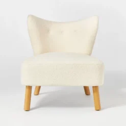 Sculpted Faux Shearling Accent Chair Cream - Threshold™ Designed With Studio McGee -Threshold Designed W/Studio Mcgee GUEST b012a533 566d 47f3 98dc dbb5f9475013