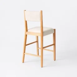 2pk Yalecrest Upholstered Seat And Back With Wood Frame Counter Height Barstools Cream/Natural - Threshold™ Designed With Studio McGee -Threshold Designed W/Studio Mcgee GUEST b0d26e7a 0445 46ba 94e6 8e3a6b4d65da