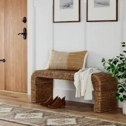 Oversized Embroidered Striped Lumbar Throw Pillow Brown - Threshold™ Designed With Studio McGee