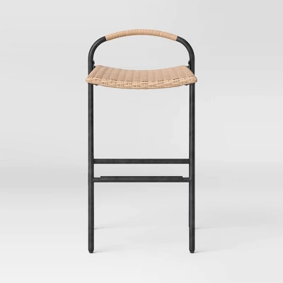 Popperton 2pk Arched Wicker Bar Height Patio Chairs, Outdoor Furniture - Black - Threshold™ Designed With Studio McGee 4 Popperton 2pk Arched Wicker Bar Height Patio Chairs, Outdoor Furniture - Black - Threshold™ Designed With Studio McGee - Image 2