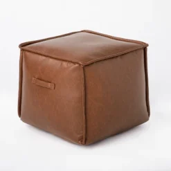 Evanston Leather Cube Pouf - Threshold™ Designed With Studio McGee -Threshold Designed W/Studio Mcgee GUEST e97db70d 05d3 4fcb 9f4d 6638e2d73282