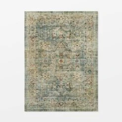 Ledges Digital Floral Print Distressed Persian Rug Green - Threshold™ Designed By Studio McGee -Threshold Designed W/Studio Mcgee GUEST eafd3dca 0c26 4adc 8ff9 086ab3b619ea