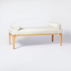 Randolph Bench With Bolster Pillows Linen - Threshold™ Designed With Studio McGee -Threshold Designed W/Studio Mcgee GUEST ebdd4b7b 6e57 423c 908a 14e05a7f5b15
